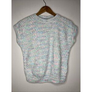 Vintage 80's Arielle Sleeveless Knit Sweater Women's Small Pastel